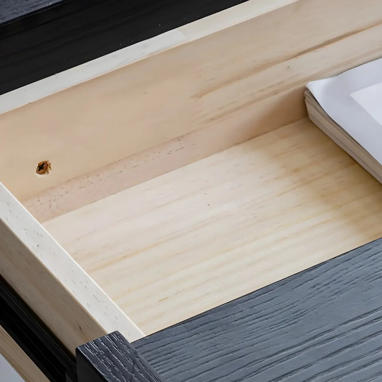 Black Wood X-Leg Drawer Storage Small Nightstand