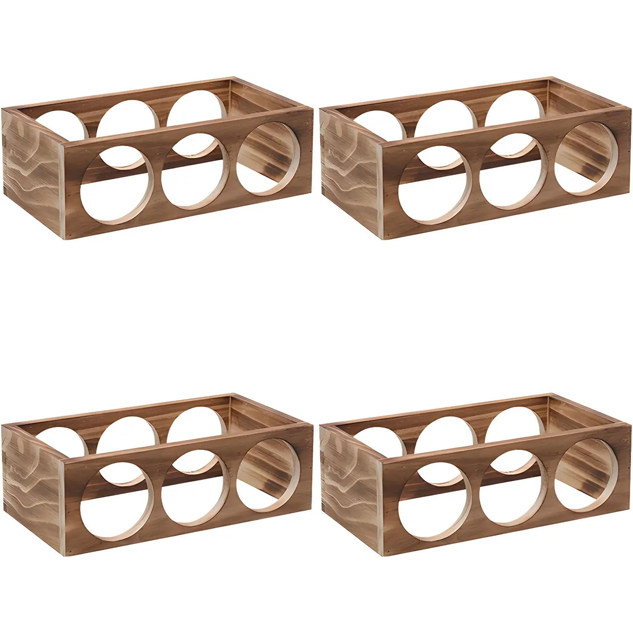 Natural Wooden Stackable Wine Rack Tabletop Wine Holder