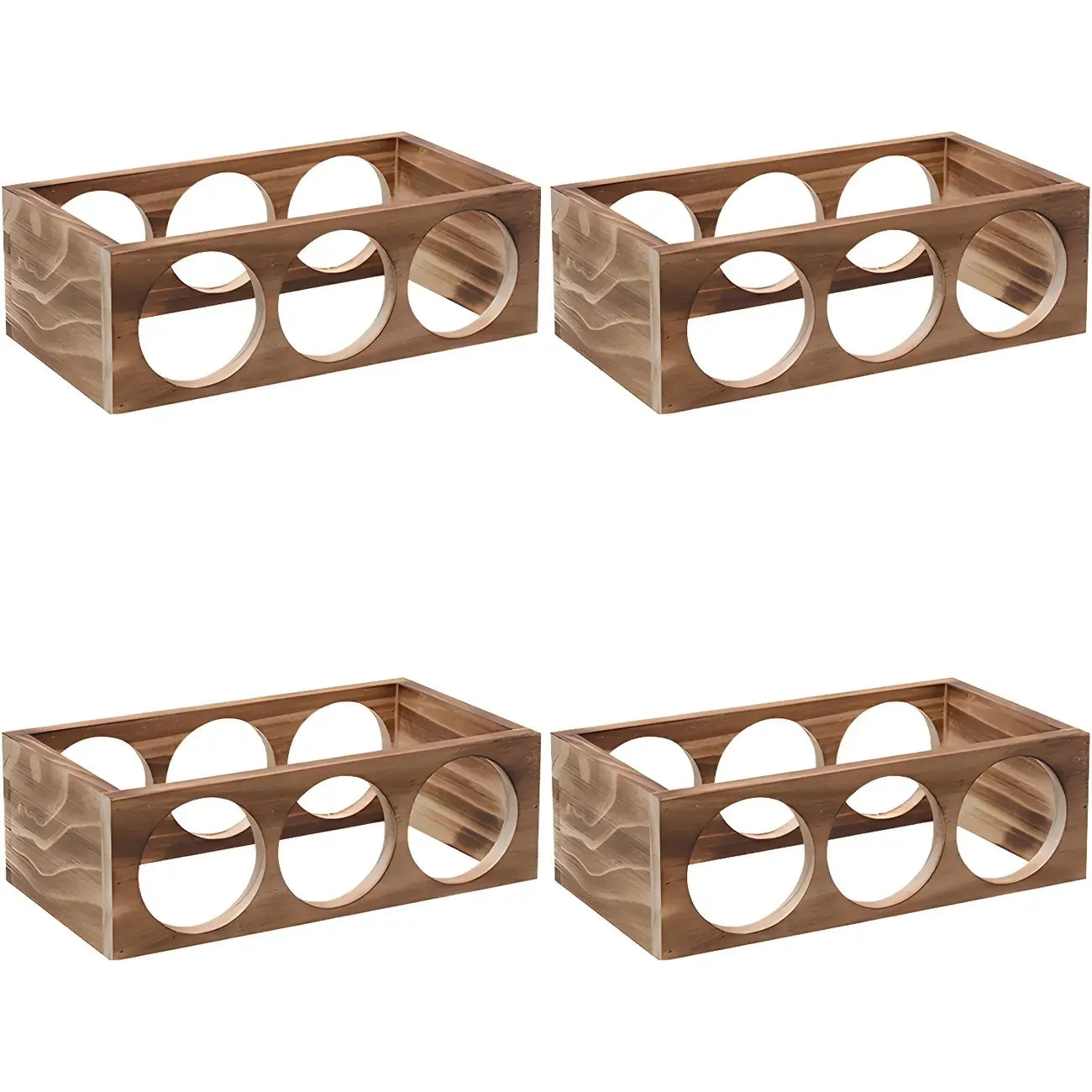 Natural Wooden Stackable Wine Rack Tabletop Wine Holder