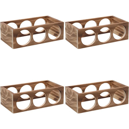 Natural Wooden Stackable Wine Rack Tabletop Wine Holder