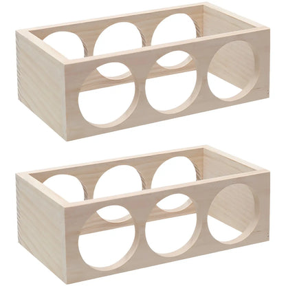 Natural Wooden Stackable Wine Rack Tabletop Wine Holder