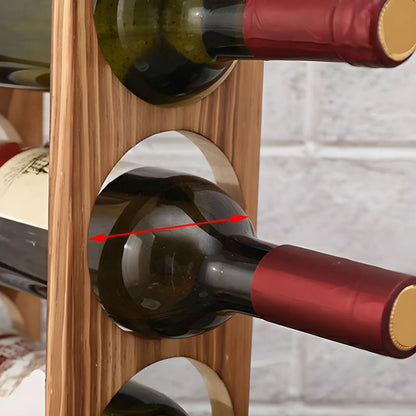 Natural Wooden Stackable Wine Rack Tabletop Wine Holder