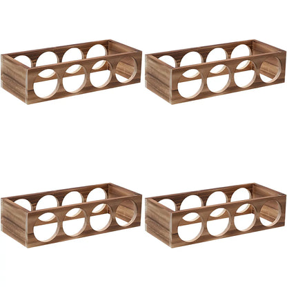 Natural Wooden Stackable Wine Rack Tabletop Wine Holder