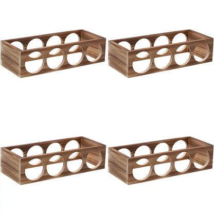 Natural Wooden Stackable Wine Rack Tabletop Wine Holder