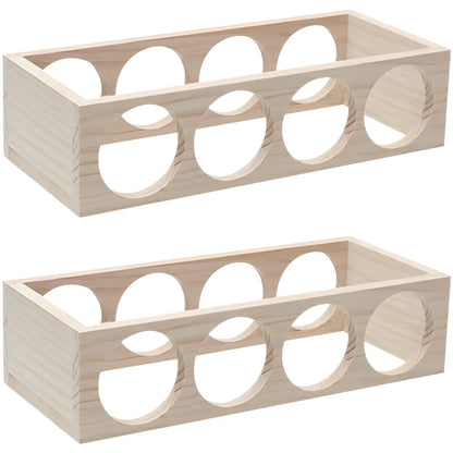 Natural Wooden Stackable Wine Rack Tabletop Wine Holder