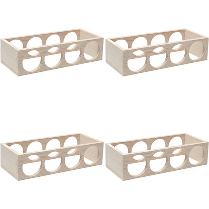 Natural Wooden Stackable Wine Rack Tabletop Wine Holder