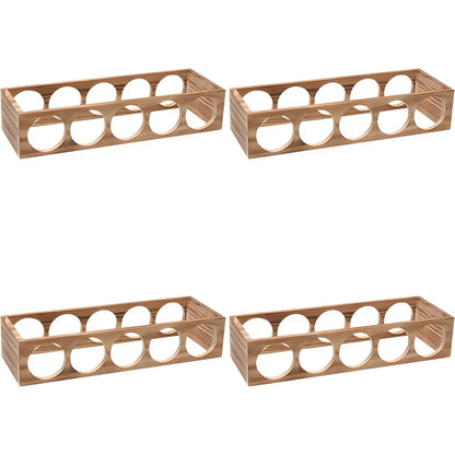 Natural Wooden Stackable Wine Rack Tabletop Wine Holder