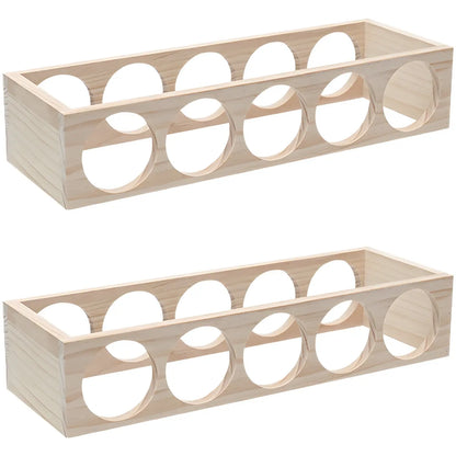Natural Wooden Stackable Wine Rack Tabletop Wine Holder