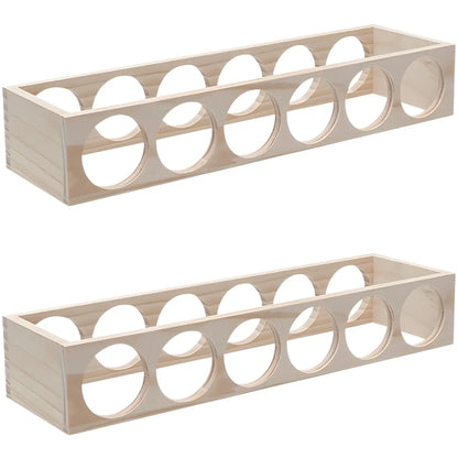Natural Wooden Stackable Wine Rack Tabletop Wine Holder