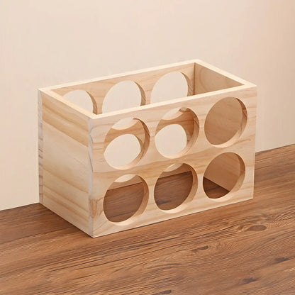 Natural Wooden Stackable Wine Rack Tabletop Wine Holder