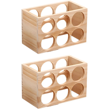 Natural Wooden Stackable Wine Rack Tabletop Wine Holder