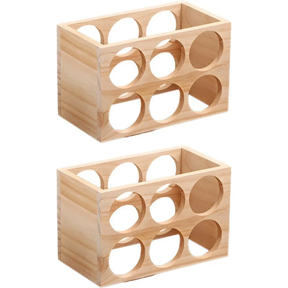 Natural Wooden Stackable Wine Rack Tabletop Wine Holder