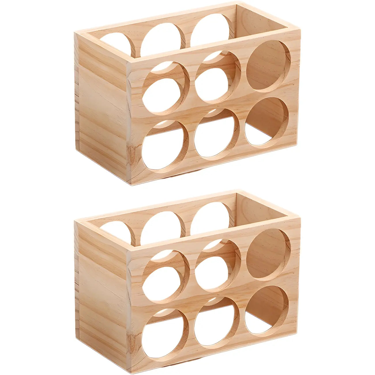 Natural Wooden Stackable Wine Rack Tabletop Wine Holder