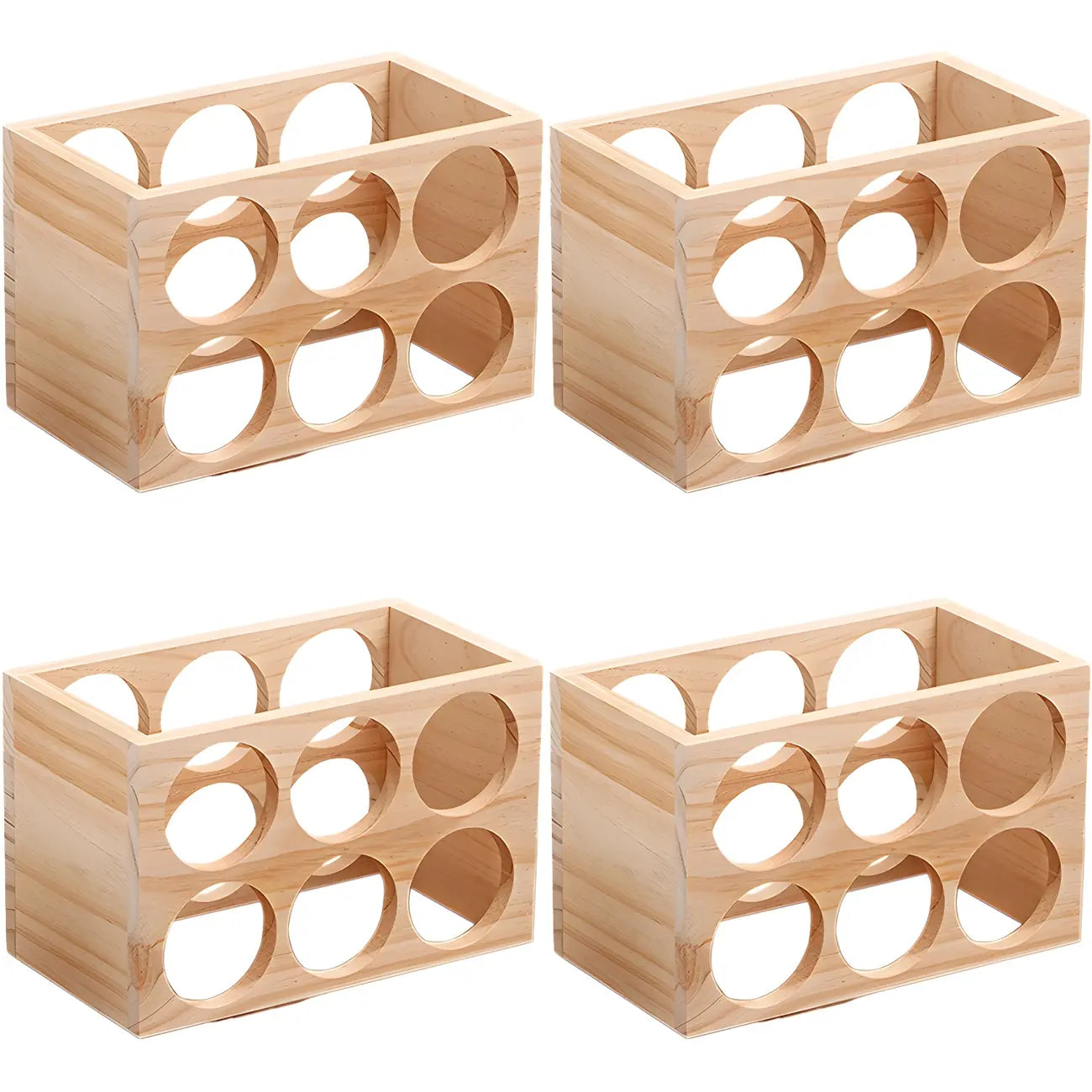 Natural Wooden Stackable Wine Rack Tabletop Wine Holder
