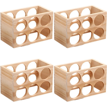 Natural Wooden Stackable Wine Rack Tabletop Wine Holder