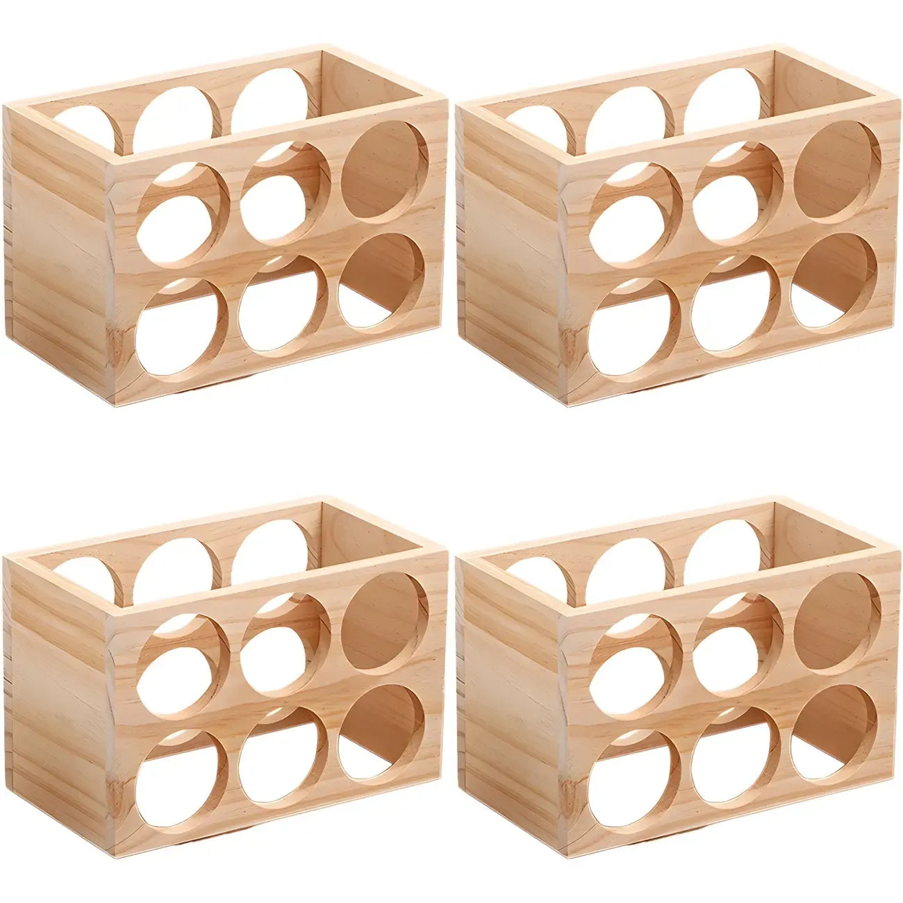 Natural Wooden Stackable Wine Rack Tabletop Wine Holder