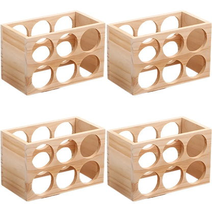 Natural Wooden Stackable Wine Rack Tabletop Wine Holder