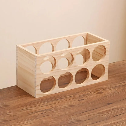 Natural Wooden Stackable Wine Rack Tabletop Wine Holder