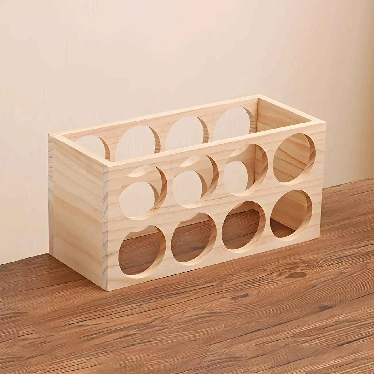 Natural Wooden Stackable Wine Rack Tabletop Wine Holder