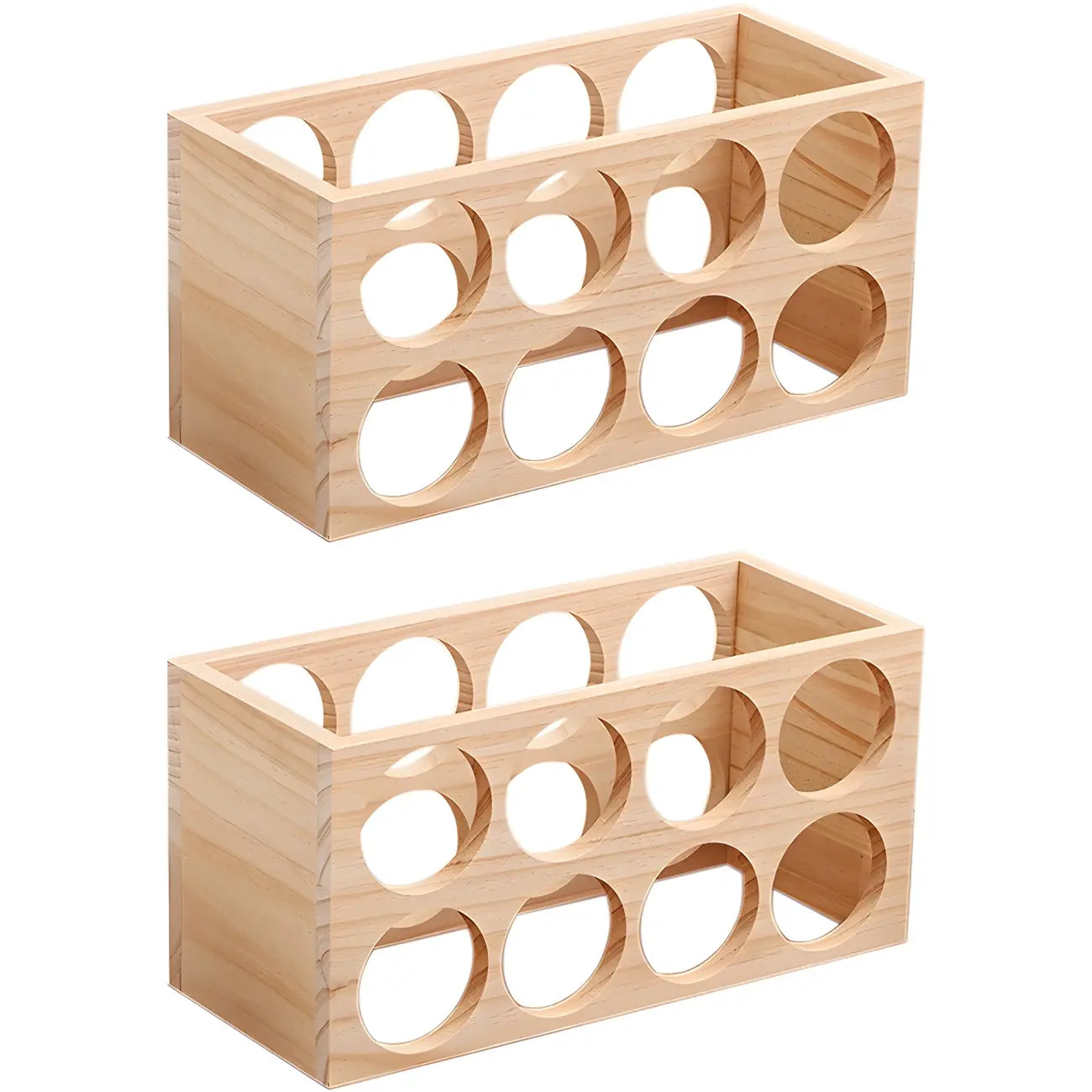 Natural Wooden Stackable Wine Rack Tabletop Wine Holder