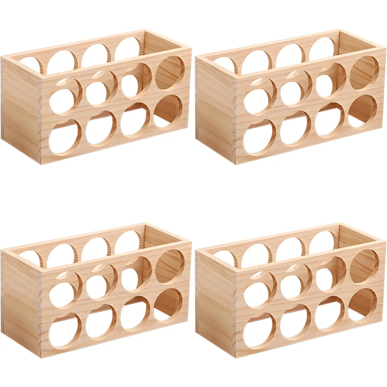 Natural Wooden Stackable Wine Rack Tabletop Wine Holder