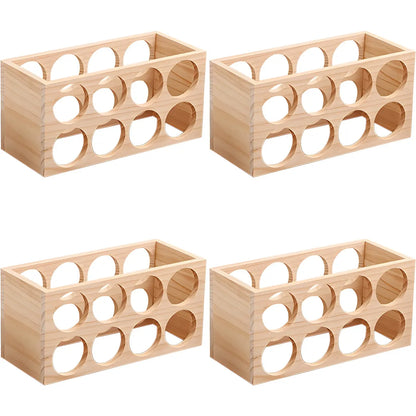 Natural Wooden Stackable Wine Rack Tabletop Wine Holder
