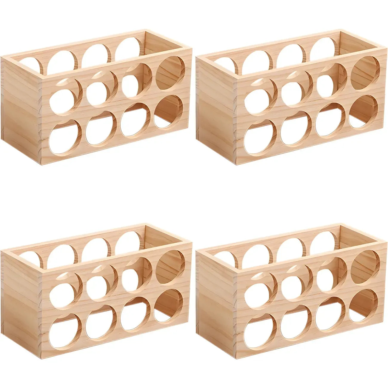 Natural Wooden Stackable Wine Rack Tabletop Wine Holder