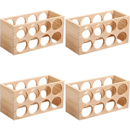 Natural Wooden Stackable Wine Rack Tabletop Wine Holder