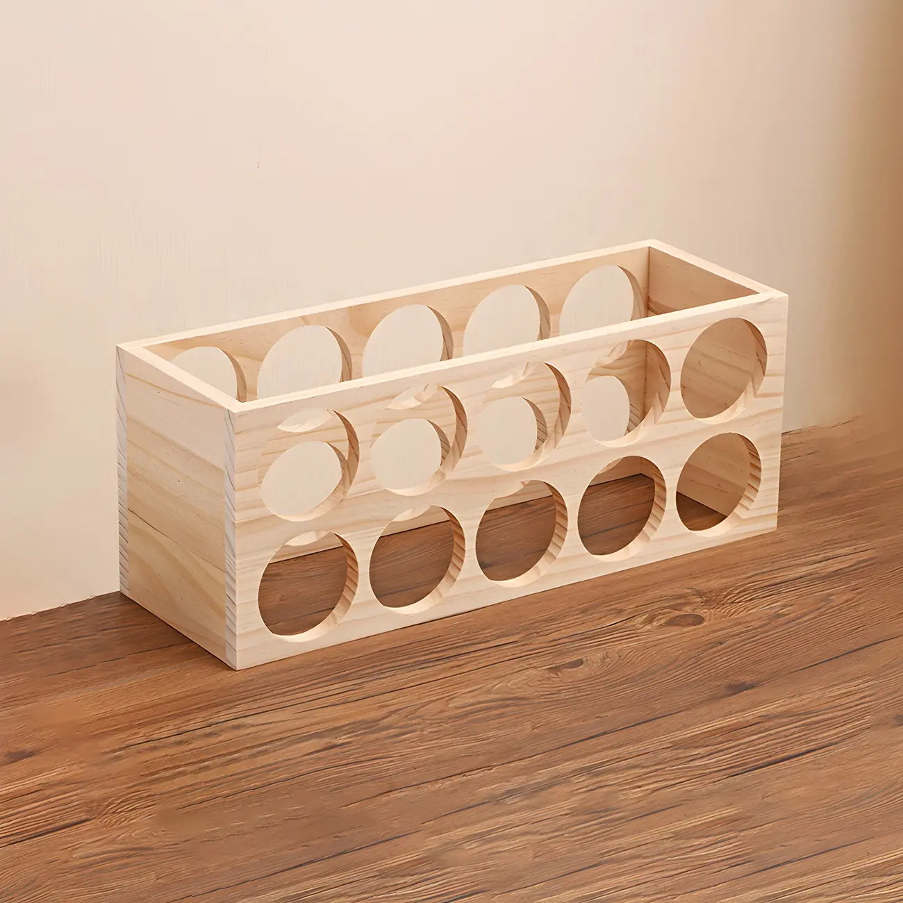 Natural Wooden Stackable Wine Rack Tabletop Wine Holder
