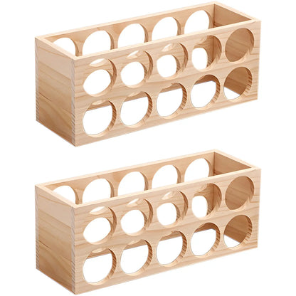 Natural Wooden Stackable Wine Rack Tabletop Wine Holder