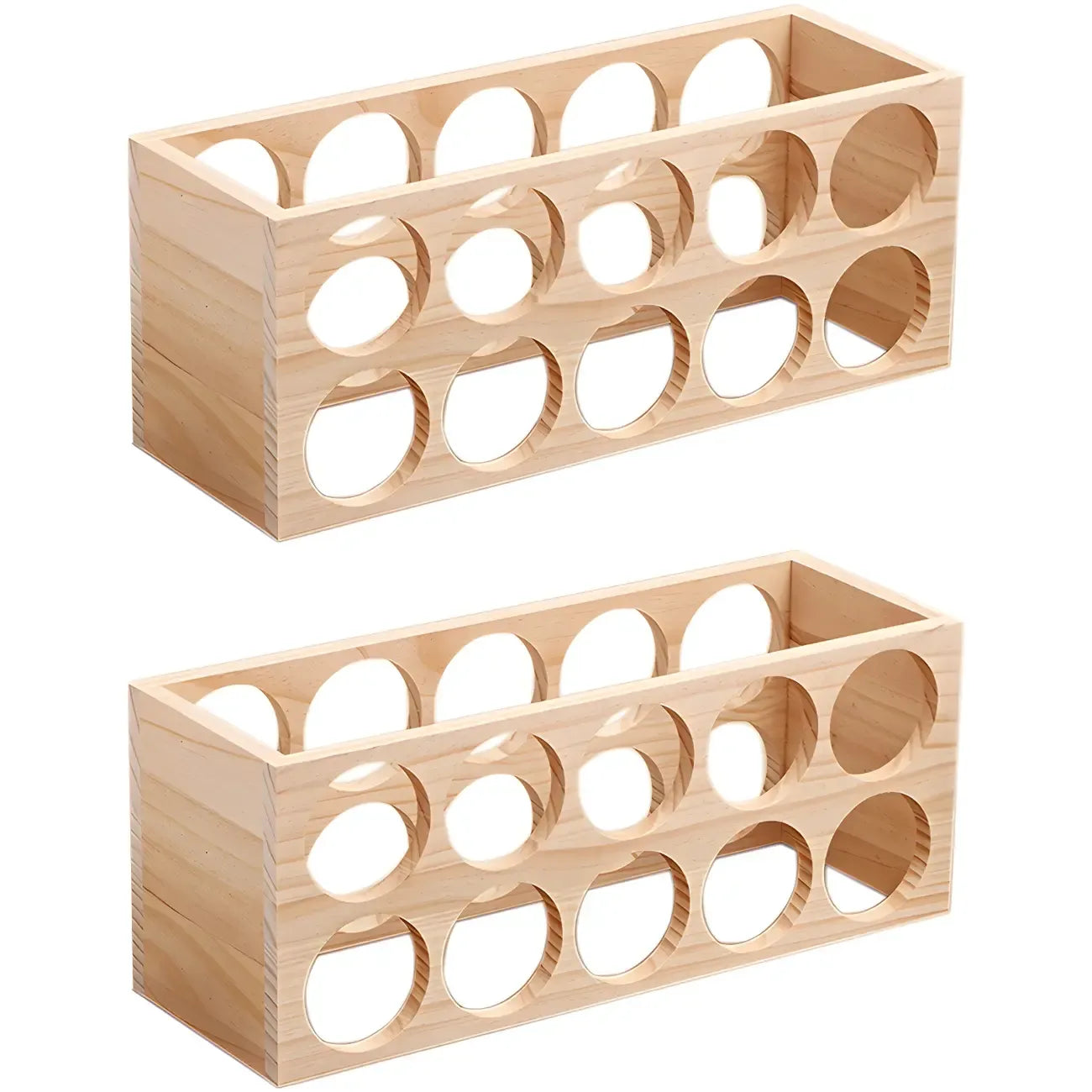 Natural Wooden Stackable Wine Rack Tabletop Wine Holder