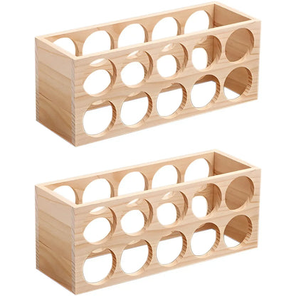 Natural Wooden Stackable Wine Rack Tabletop Wine Holder