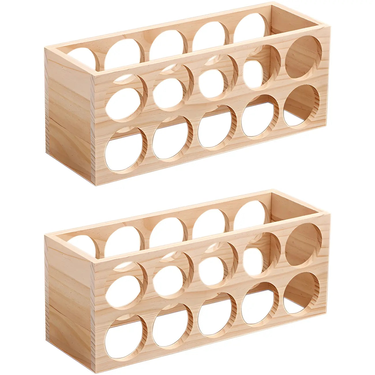Natural Wooden Stackable Wine Rack Tabletop Wine Holder