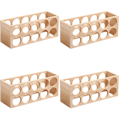 Natural Wooden Stackable Wine Rack Tabletop Wine Holder
