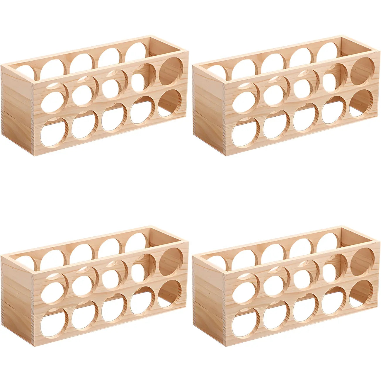 Natural Wooden Stackable Wine Rack Tabletop Wine Holder