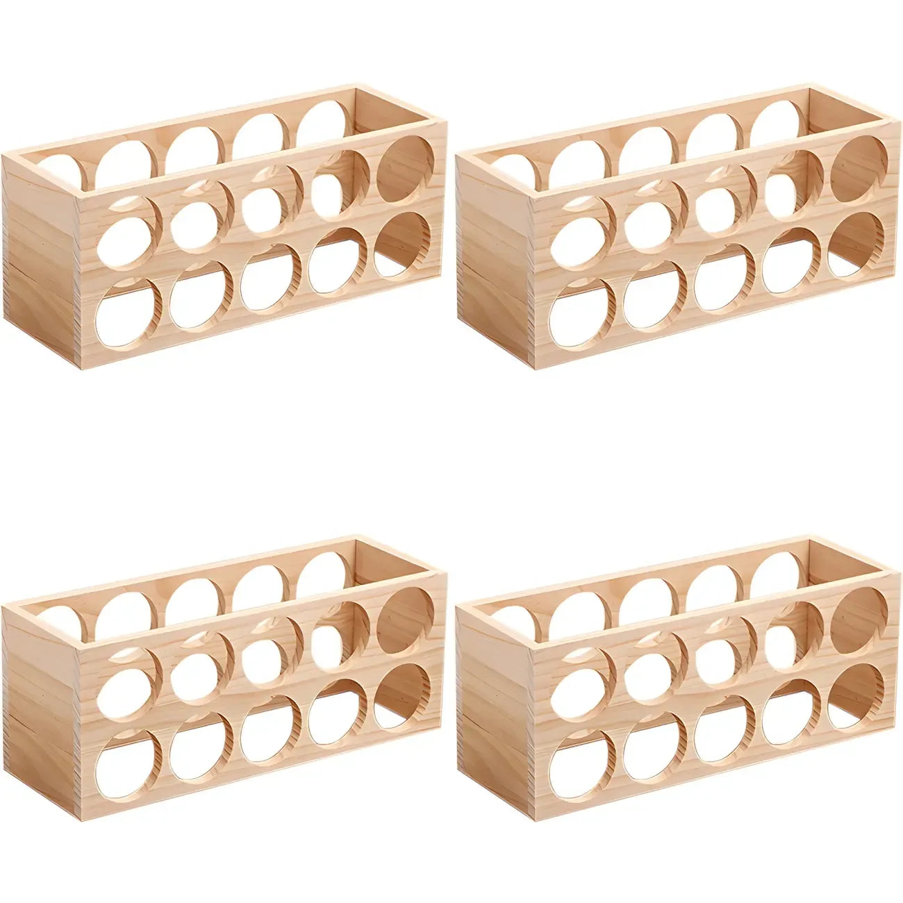 Natural Wooden Stackable Wine Rack Tabletop Wine Holder