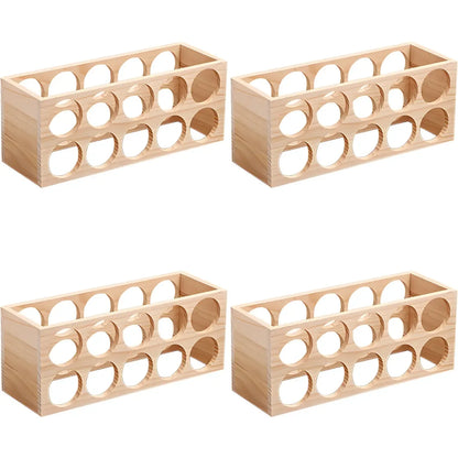 Natural Wooden Stackable Wine Rack Tabletop Wine Holder