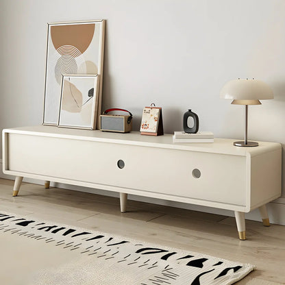 87 Nordic Natural Wood Storage TV Stand with Sliding Doors