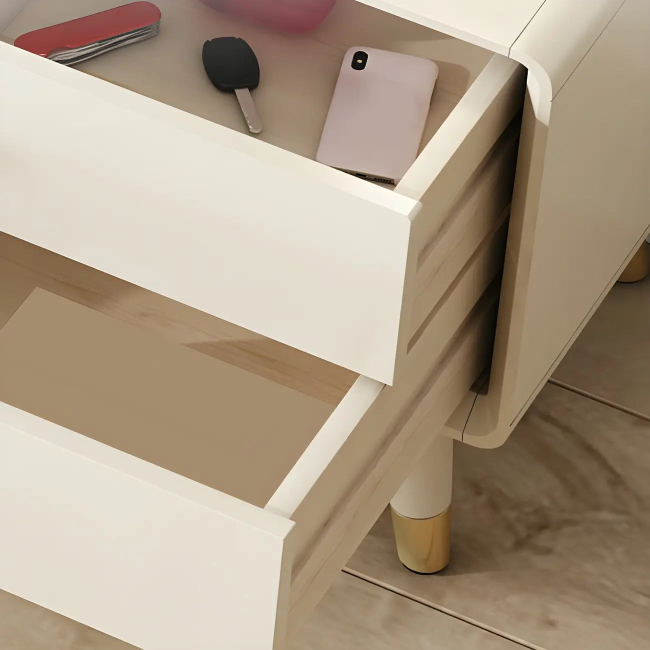 87 Nordic Natural Wood Storage TV Stand with Sliding Doors