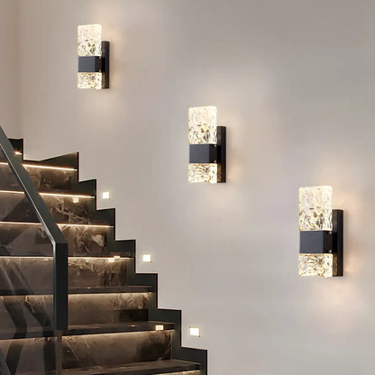 Glam Vanity Wall Light with Crystal Shades for Bathroom