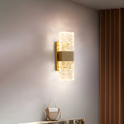 Glam Vanity Wall Light with Crystal Shades for Bathroom