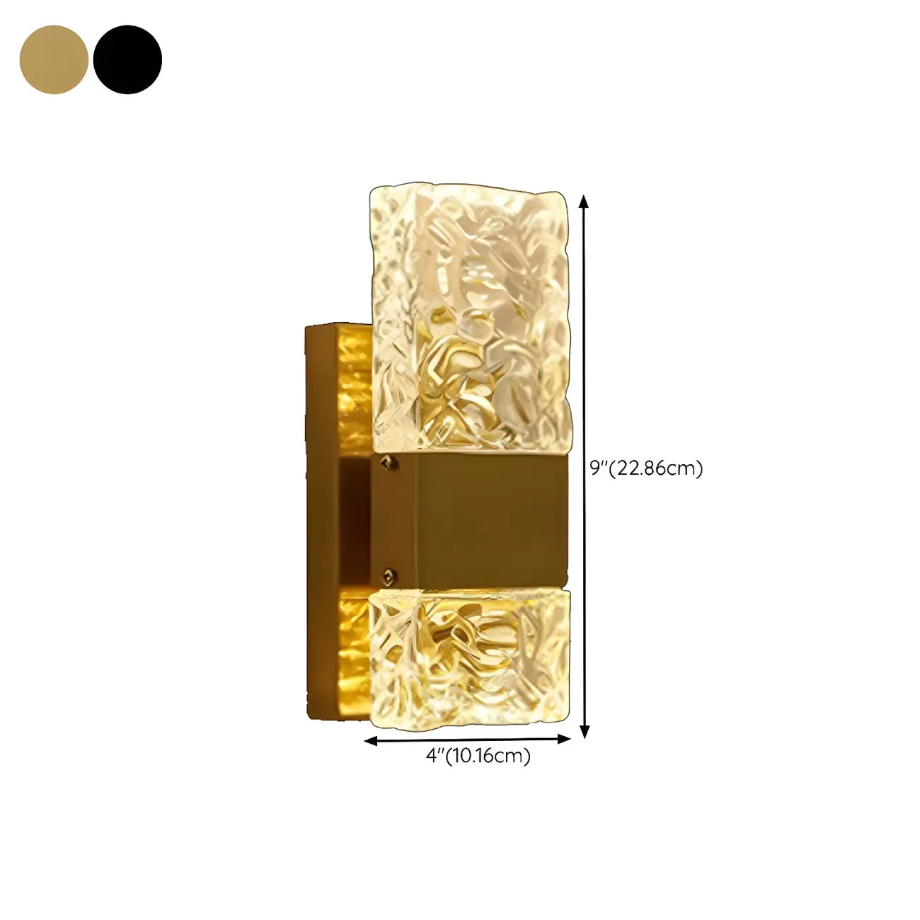 Glam Vanity Wall Light with Crystal Shades for Bathroom