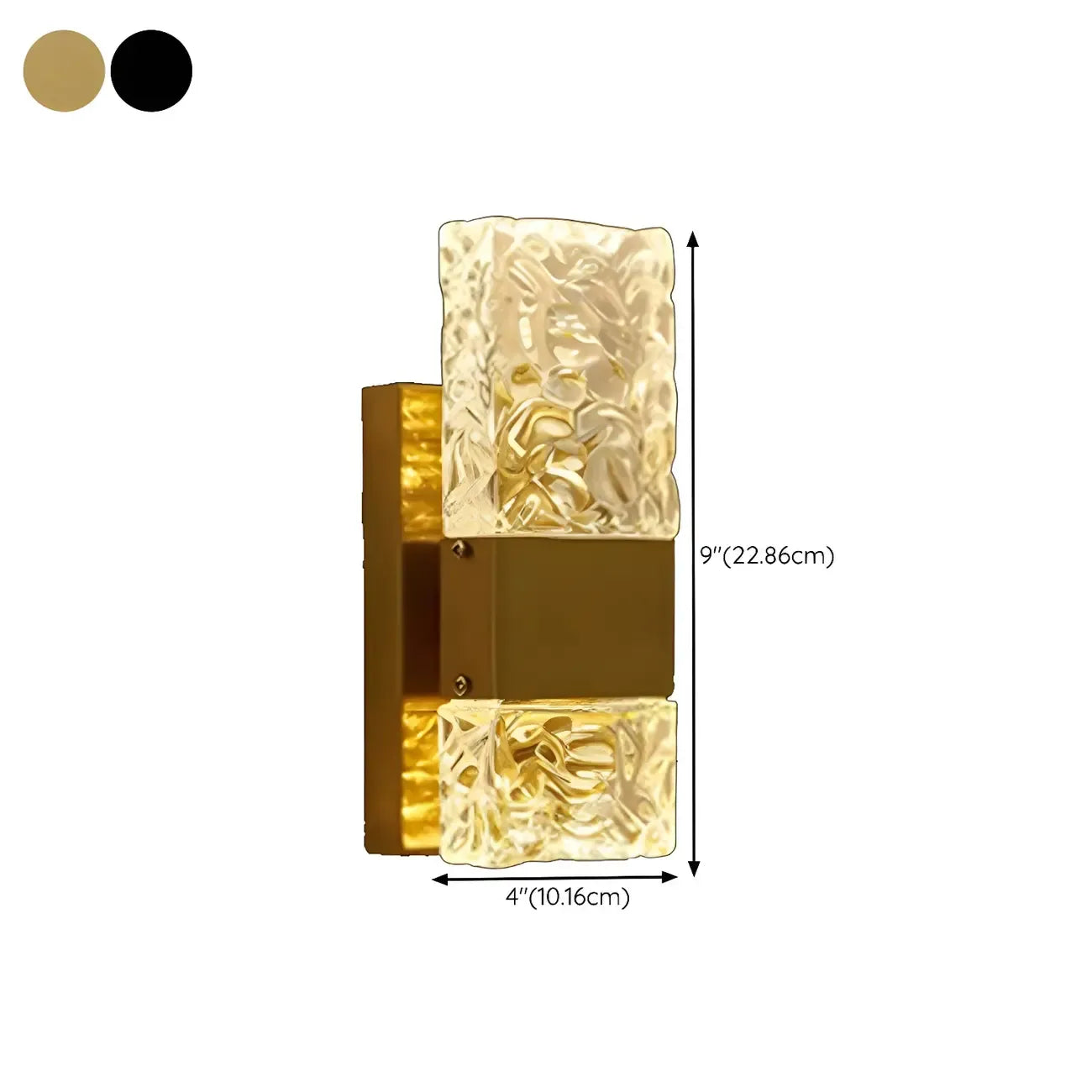 Glam Vanity Wall Light with Crystal Shades for Bathroom