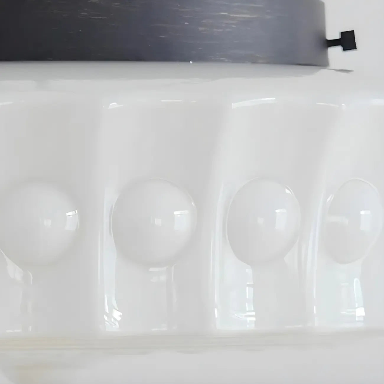 Mini Vintage White Glass Cylinder Chandelier Height  Adjustable