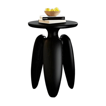 Natural Ash Wood Round Living Room Side Table Three Legs