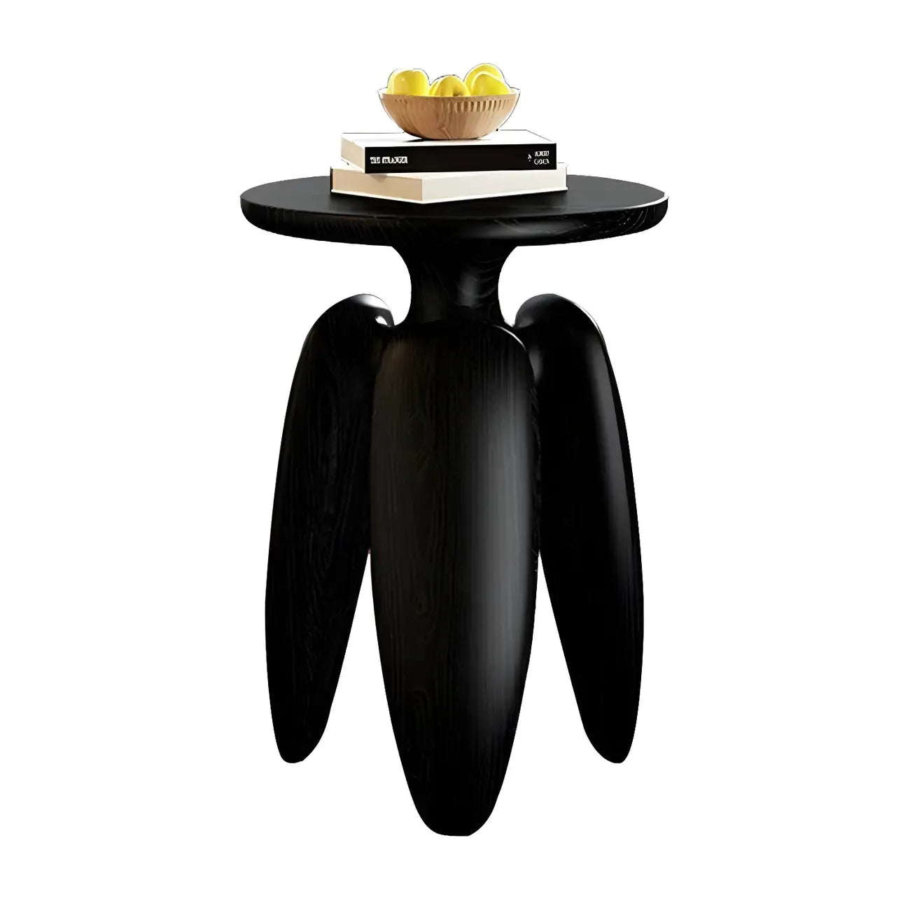 Natural Ash Wood Round Living Room Side Table Three Legs