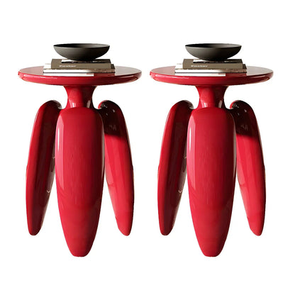 Natural Ash Wood Round Living Room Side Table Three Legs