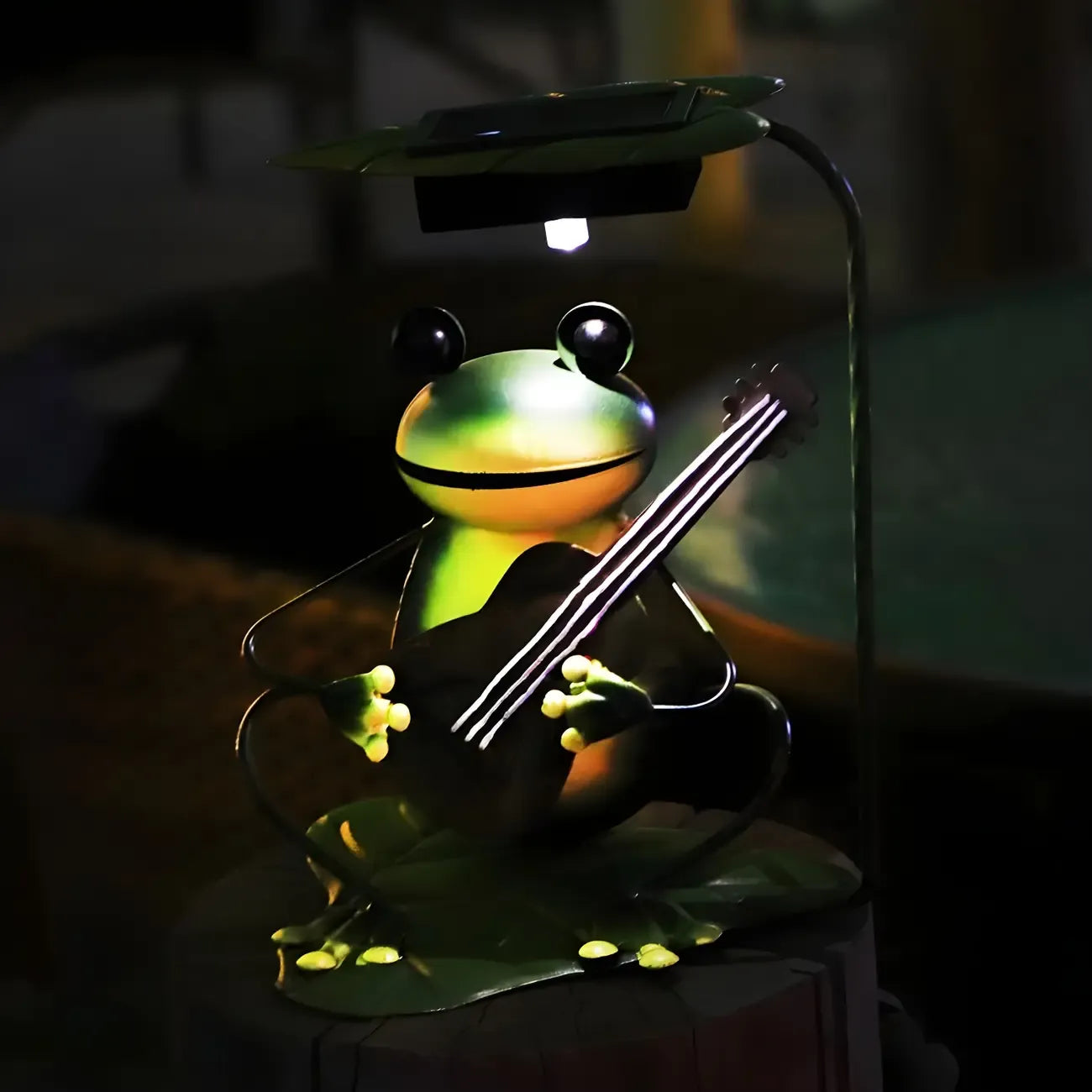 Solar Metal Quirky Frog Musician Landscape Lighting