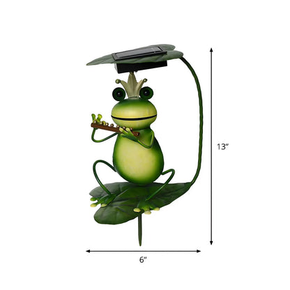 Solar Metal Quirky Frog Musician Landscape Lighting